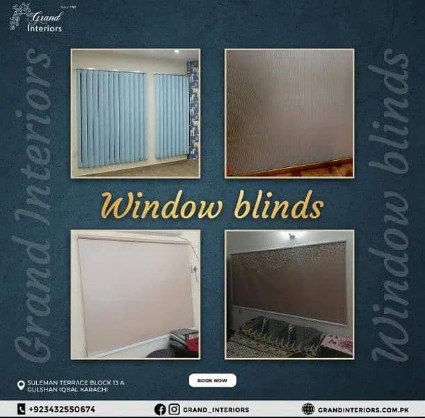 Window blinds curtains rollers vertical wooden blinds Grand interiors 0