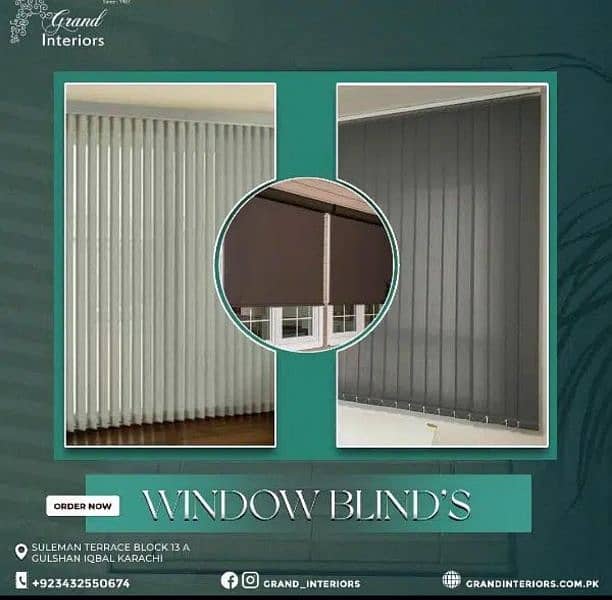 Window blinds curtains wooden roller blind by Grand interiors 0