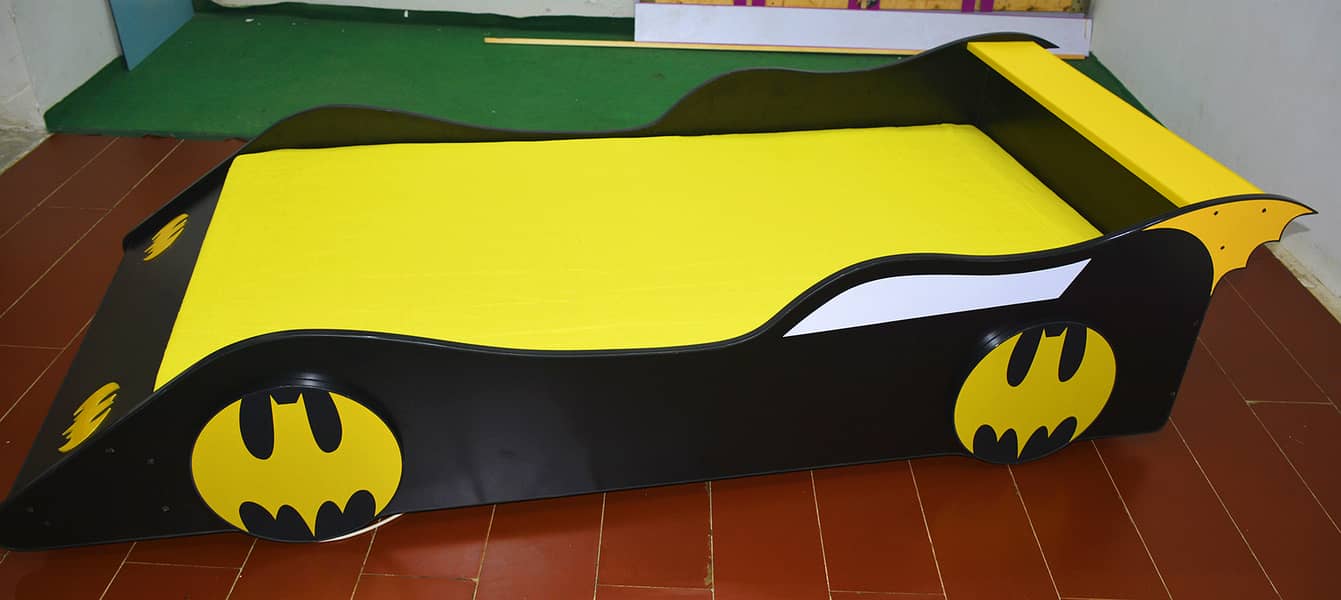 Boys Car Bed Batman shape with light for Bedroom Sale in Pakistan 2