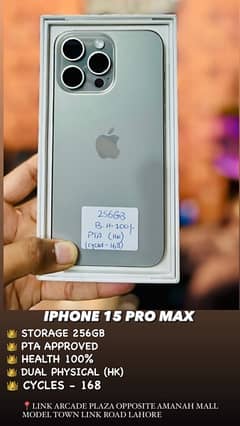IPHONE 15 PRO MAX PTA APPROVED HK MODEL
