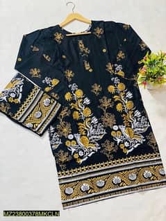 2 pcs  women stitched linen printed suit Eid whatapp 03339805217