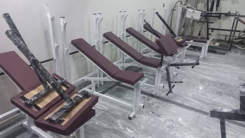 multi bench press chest bench rubber dumbbells chrome plates olpmpic 12