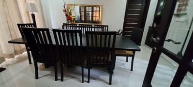 8 Seater Solid Sheesham Wood Dining Table Set