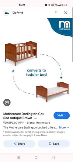 Mothecare darlington cot bed