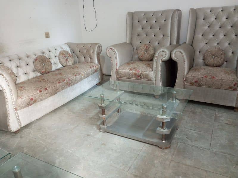 5 seater Sofa set with glass table 4