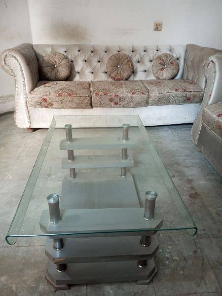 5 seater Sofa set with glass table 6