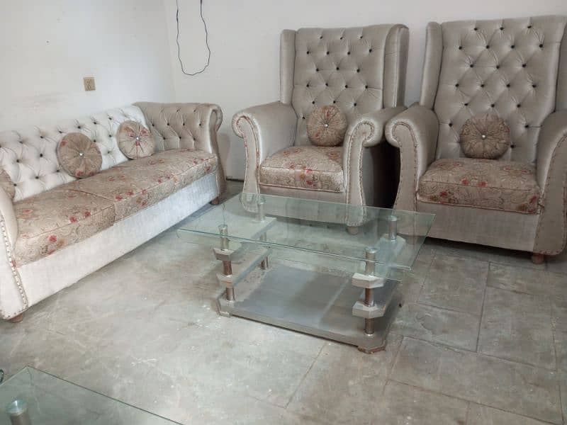 5 seater Sofa set with glass table 7