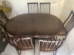 Dining Table with 6 Wooden Chairs Fresh Polish