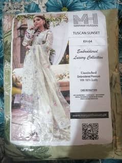 Maryam Hussain Unstitched Embroidered Premium Tuscan Sunset Suit