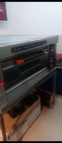 pizza setup with oven