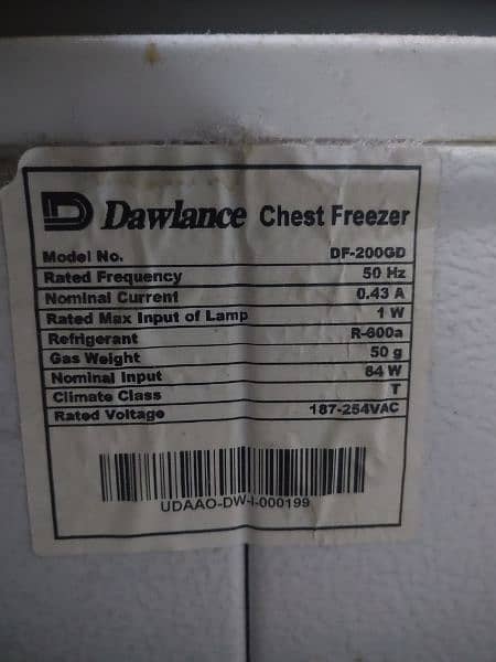 Dawlance single door deepfreezer (chest freezer) just one time used 7