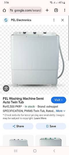 Pel 1050 twin tub washing machine