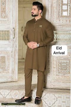 2 Pcs Men's Stitched Wash And Wear Plain Suit All. PakistanFreeDilivery