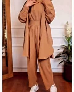 Track suit with upper open shirt.