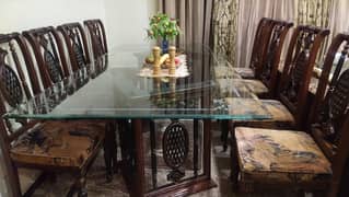 used dinning table with 8 chaairs