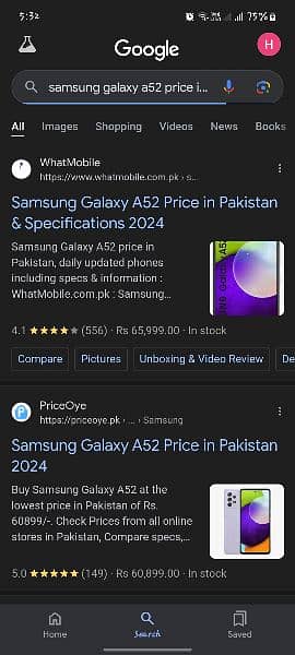 Samsung A52  PTA APPROVED 6/128 4