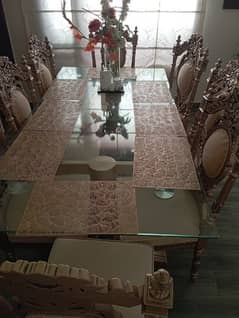 dining table with brand new 8 chairs pure sheesham wood