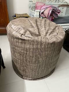 Bean bag with leather covering