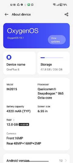 OnePlus 8 , 12/256