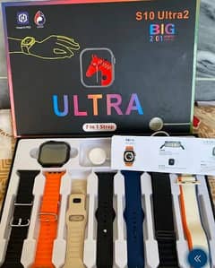 s10 Ultra Smart watch with 7 Straps Full Display watch FREE DELIVERY