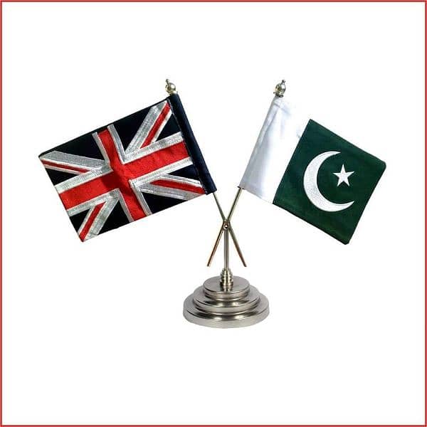 UK Pakistan table flags,  stainless steel 0