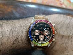 Original Onola Rose Gold Chronograph watch super bling bezel and lugs