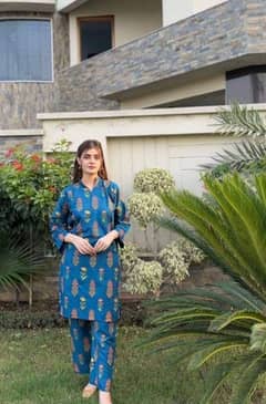 2-PC lawn ready to wear stitched