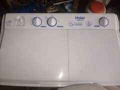 Haier double tub washing and dryer machine