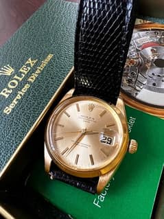 Rolex oyster pepetual date Solid 18k yellow gold rare!