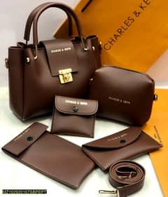 Ladies pure leather Handbag 5 pcs with Free delivery
