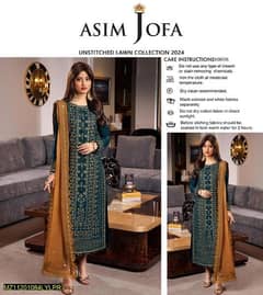 3 pce women's lawn unstitched Embroided suit