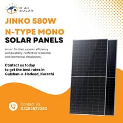 Solar panels Jinko 580W Ntype tier 1 A grade