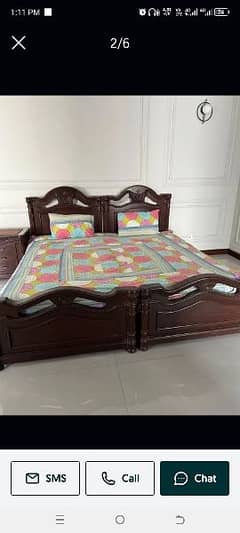 pure wood heavy bed with spring mattress