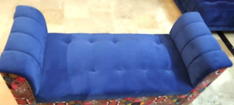 L-Shaped blue sofa set 8