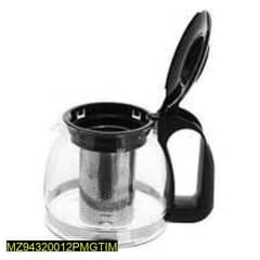 Black tea set with infuser kettle and 6 cups