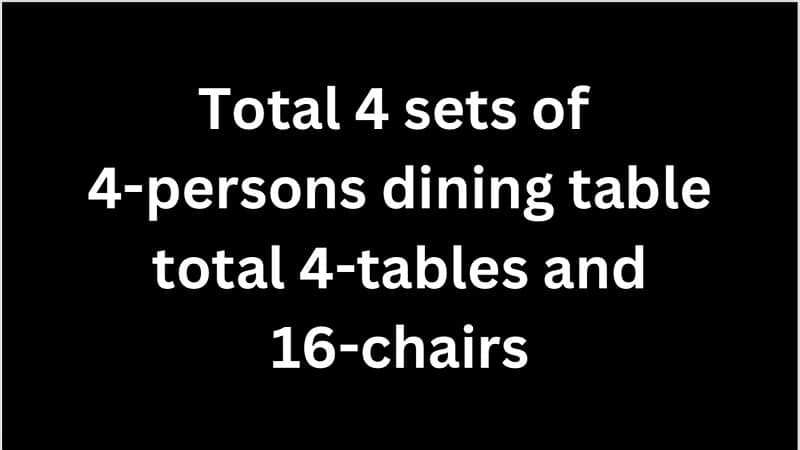 4 persons sets of dining table for restaurants 7