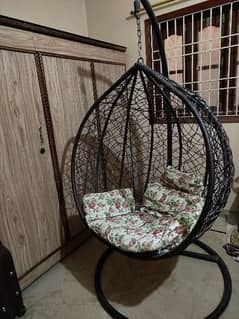 Swing Chair with stand & cushion, Hanging Jhoola,egg shape swing chair