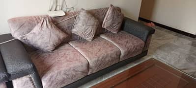 wooden bed set + sofa set