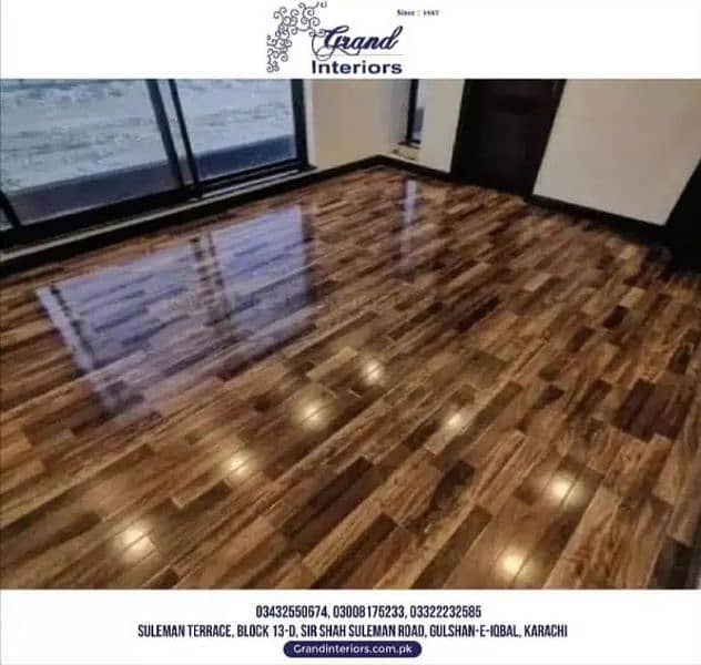 Vinyl flooring wooden floor pvc laminated spc floor by Grand interiors 0