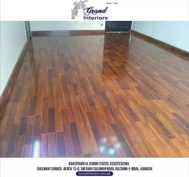 Vinyl flooring wooden floor pvc laminated spc floor by Grand interiors 1