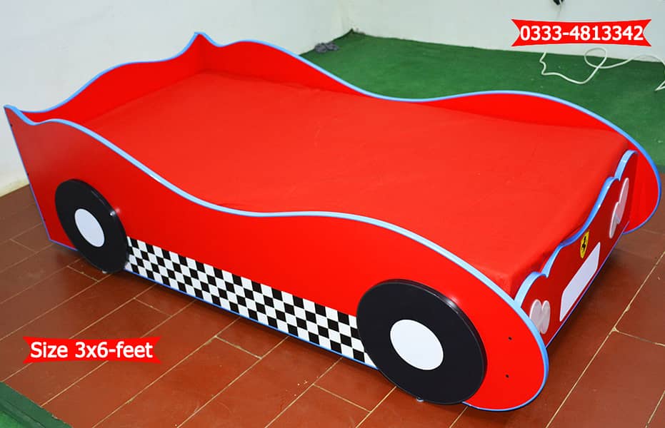 New Car Bed for Bedroom, Kids Single Beds Sale in Pakistan 0