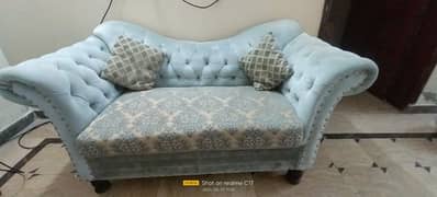 7 seater Sofa set with jackard fabric.  good conditions,  like new,