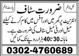 part time jobs available. online work available. online earnig.