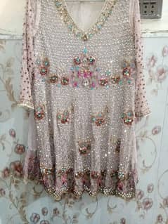 fancy light pink shirt with trouser dopata and abaya. . 03078894959