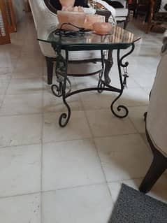 glass n rot iron tables