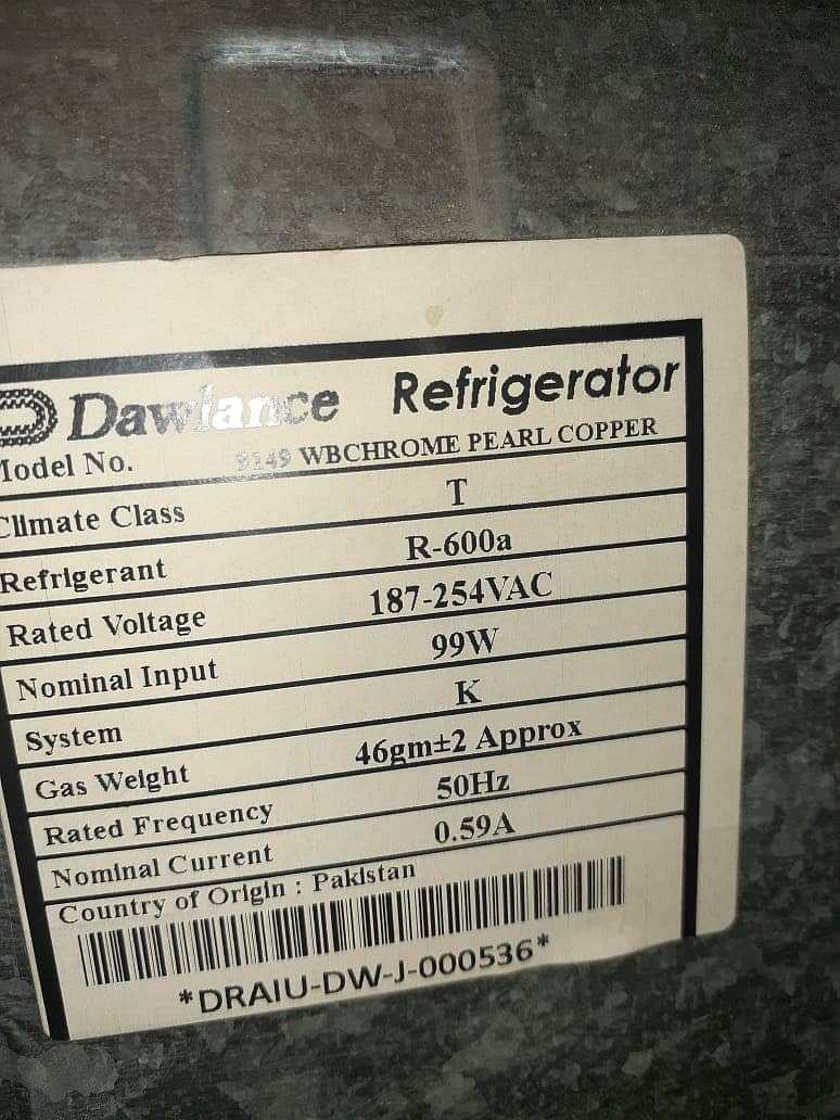 Dawlance Fridge 10/10 5