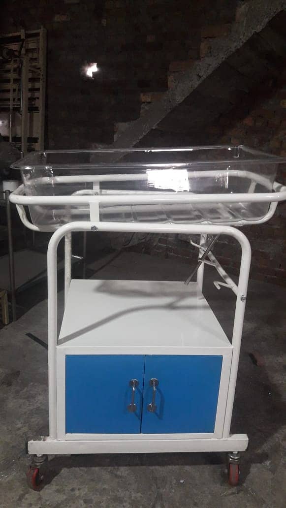 Hospital Baby Cot,ECG Ultrasound Diathermy Instrument Cylinder Trolley 3