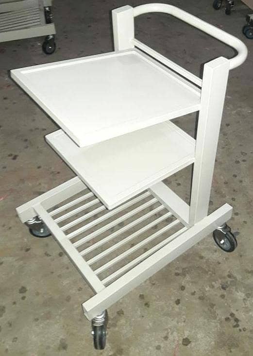 Hospital Baby Cot,ECG Ultrasound Diathermy Instrument Cylinder Trolley 4