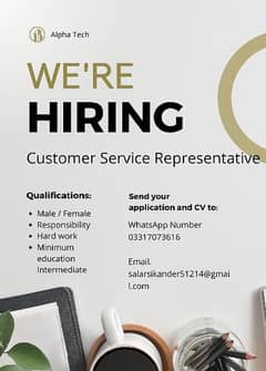 We Are Hiring For Customer Support Representative