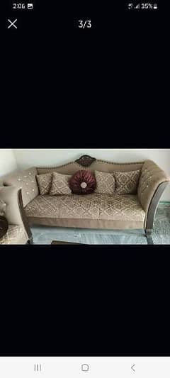 Sheesham wood almost new sofa set dewan included